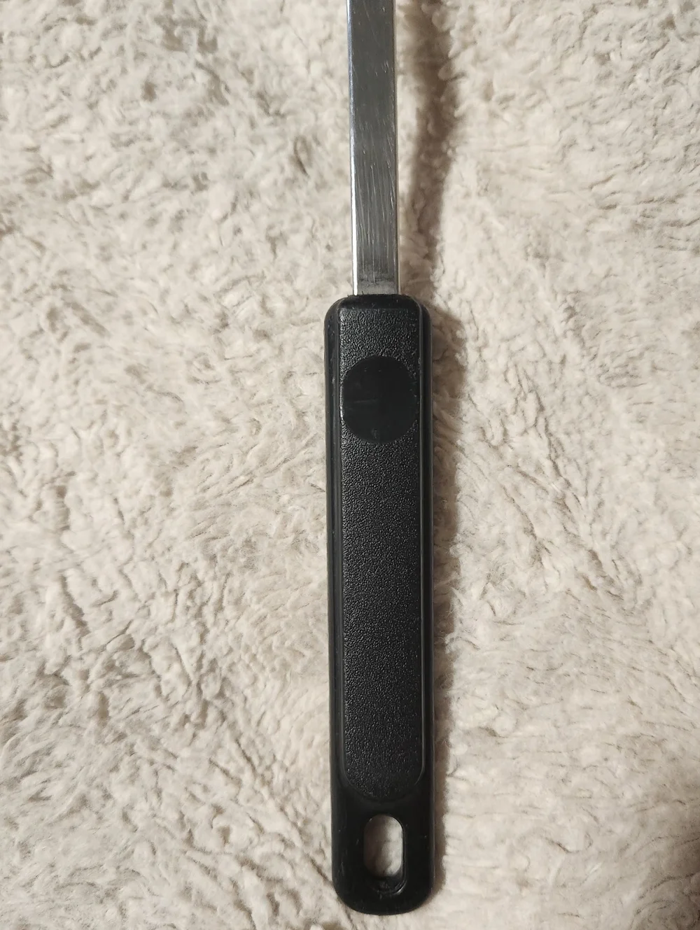 Vintage Ekco Black Nylon Slotted Spoon Utensil Stainless Steel Handle 12